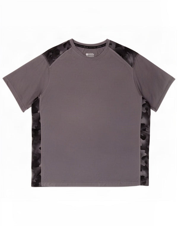 Mountain Warehouse Mens T-Shirt Top 2XL Grey Camouflage Polyester