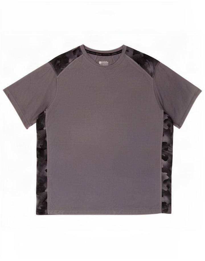 Mountain Warehouse Mens T-Shirt Top 2XL Grey Camouflage Polyester