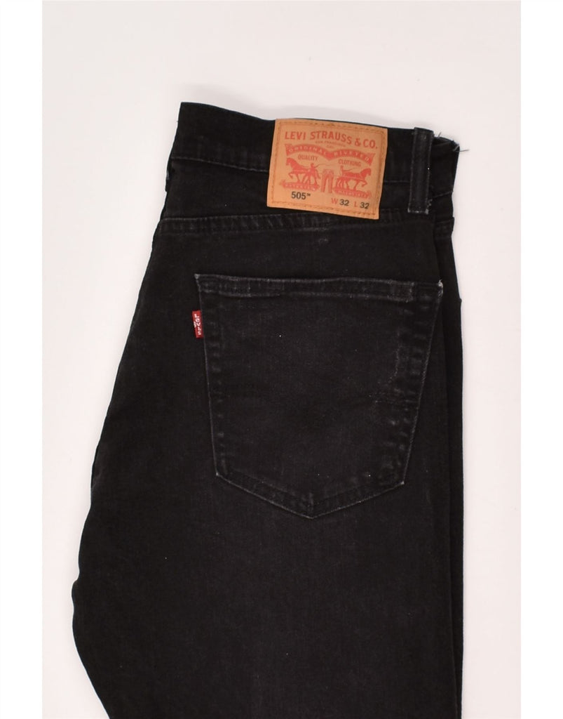 LEVI'S Mens 505 Straight Jeans W32 L32 Black Cotton | Vintage Levi's | Thrift | Second-Hand Levi's | Used Clothing | Messina Hembry 