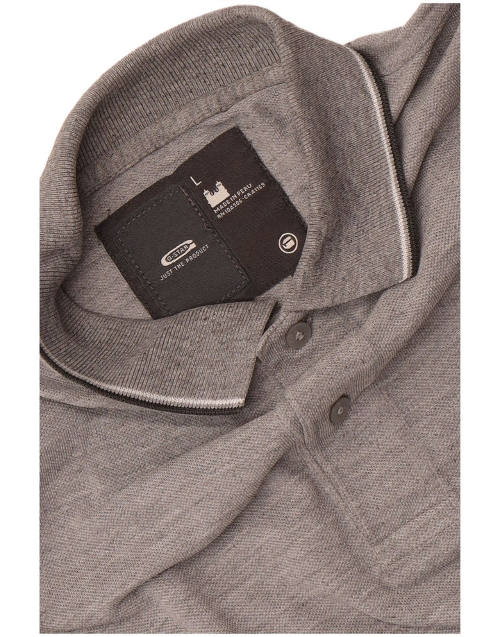 G-Star Mens Polo Shirt Large Grey Flecked