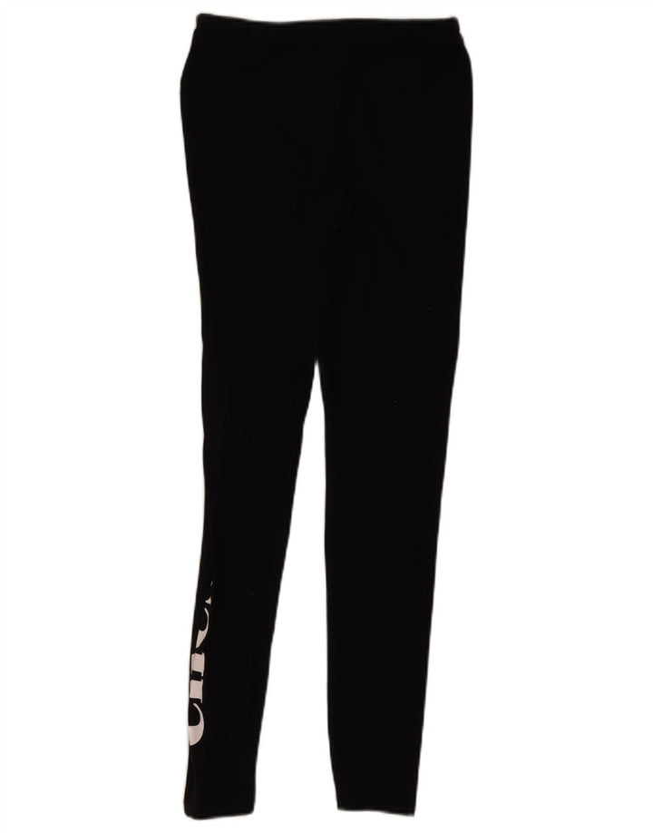 Ellesse Womens Graphic Leggings UK 10 Small Black Cotton