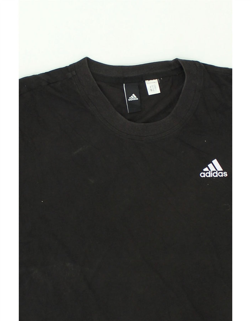 ADIDAS Mens T-Shirt Top Medium Black Cotton | Vintage Adidas | Thrift | Second-Hand Adidas | Used Clothing | Messina Hembry 