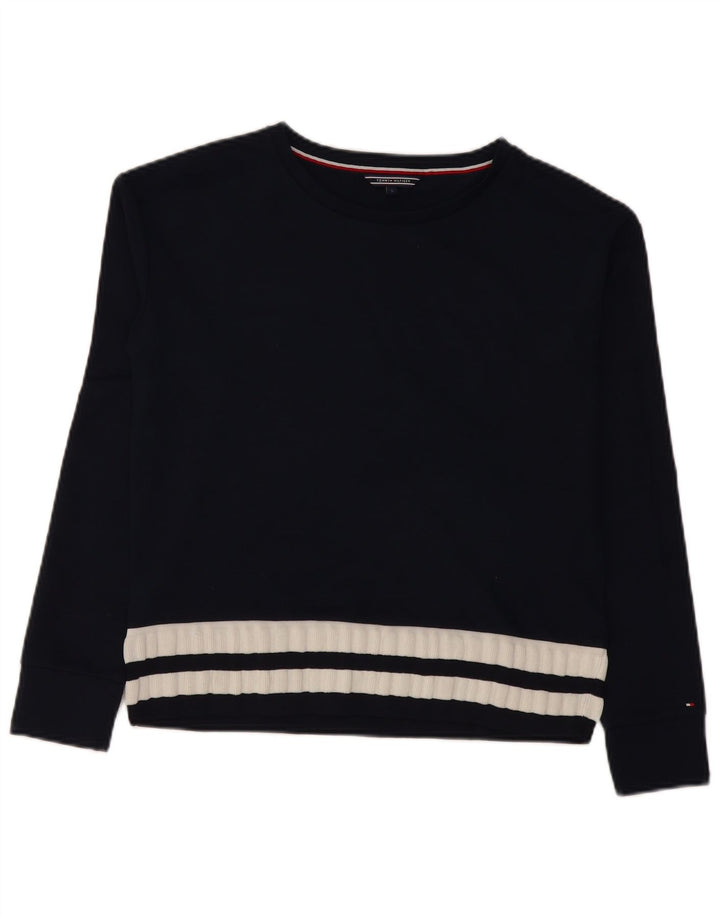 Tommy Hilfiger Womens Top Long Sleeve UK 10 Small Navy Blue Striped