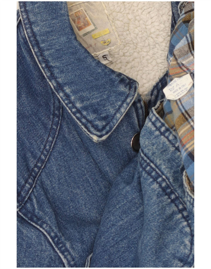 POP 84 Mens Sherpa Denim Coat UK 36 Small Blue Polyester