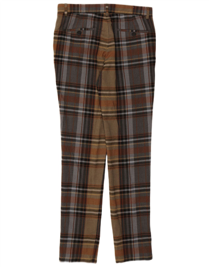 Zara Mens Slim Chino Trousers EU 40 Medium W31 L33 Multicoloured Plaid
