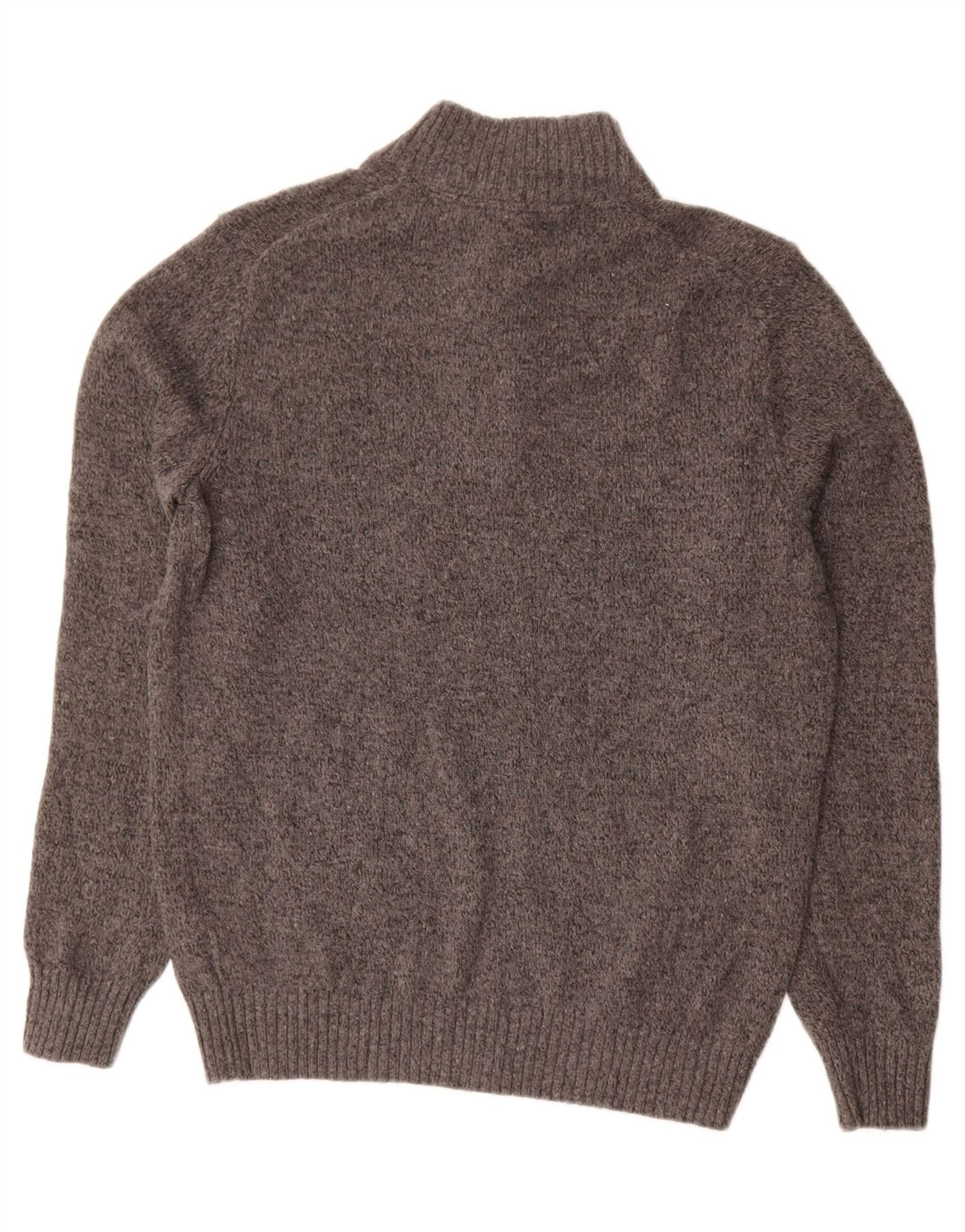 Izod Mens Button Neck Jumper Sweater Medium Grey Flecked Acrylic