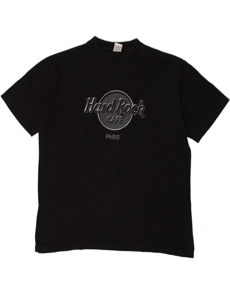 HARD ROCK CAFE Mens Paris Graphic T-Shirt Top Large Black Cotton | Vintage Hard Rock Cafe | Thrift | Second-Hand Hard Rock Cafe | Used Clothing | Messina Hembry 