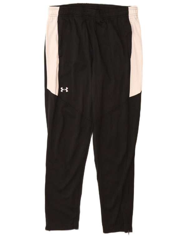Under Armour Boys Tracksuit Trousers 9-10 Years Medium Black Colourblock