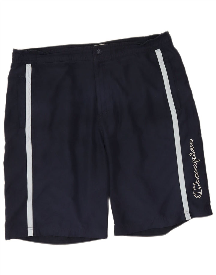 Champion Mens Graphic Sport Shorts XL  Navy Blue Polyester