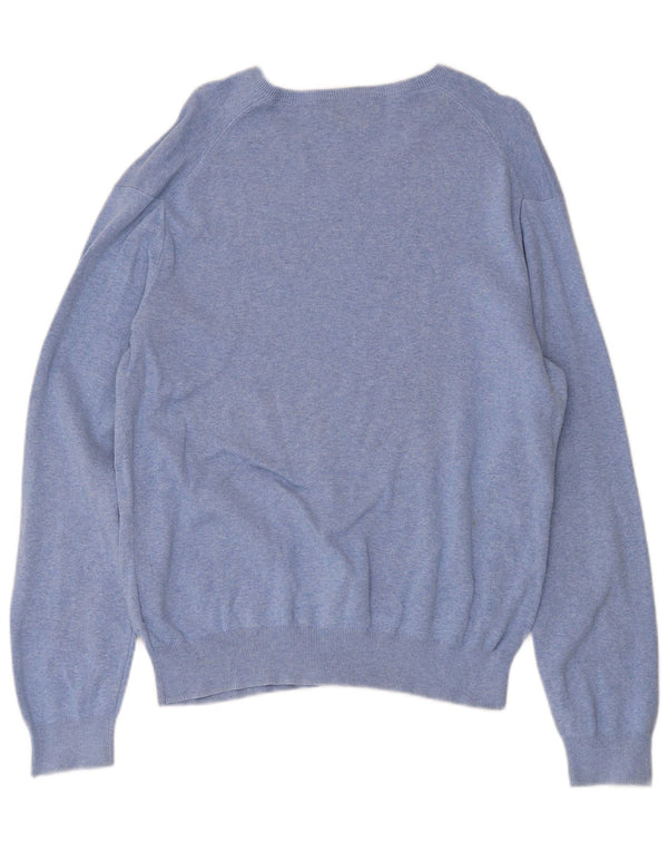 Polo Ralph Lauren Mens V-Neck Jumper Sweater Medium Blue