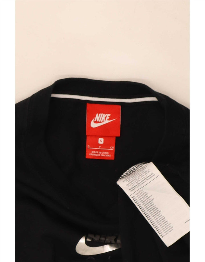 Nike Mens Graphic Top Long Sleeve Small Black Cotton
