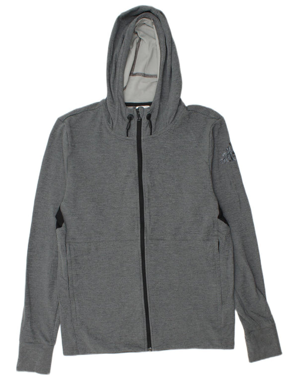 ADIDAS Mens Climacool Graphic Zip Hoodie Sweater Small Grey Colourblock