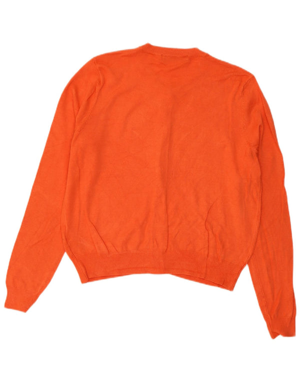 Marks & Spencer Womens Crop Cardigan Sweater UK 14 Medium Orange Viscose