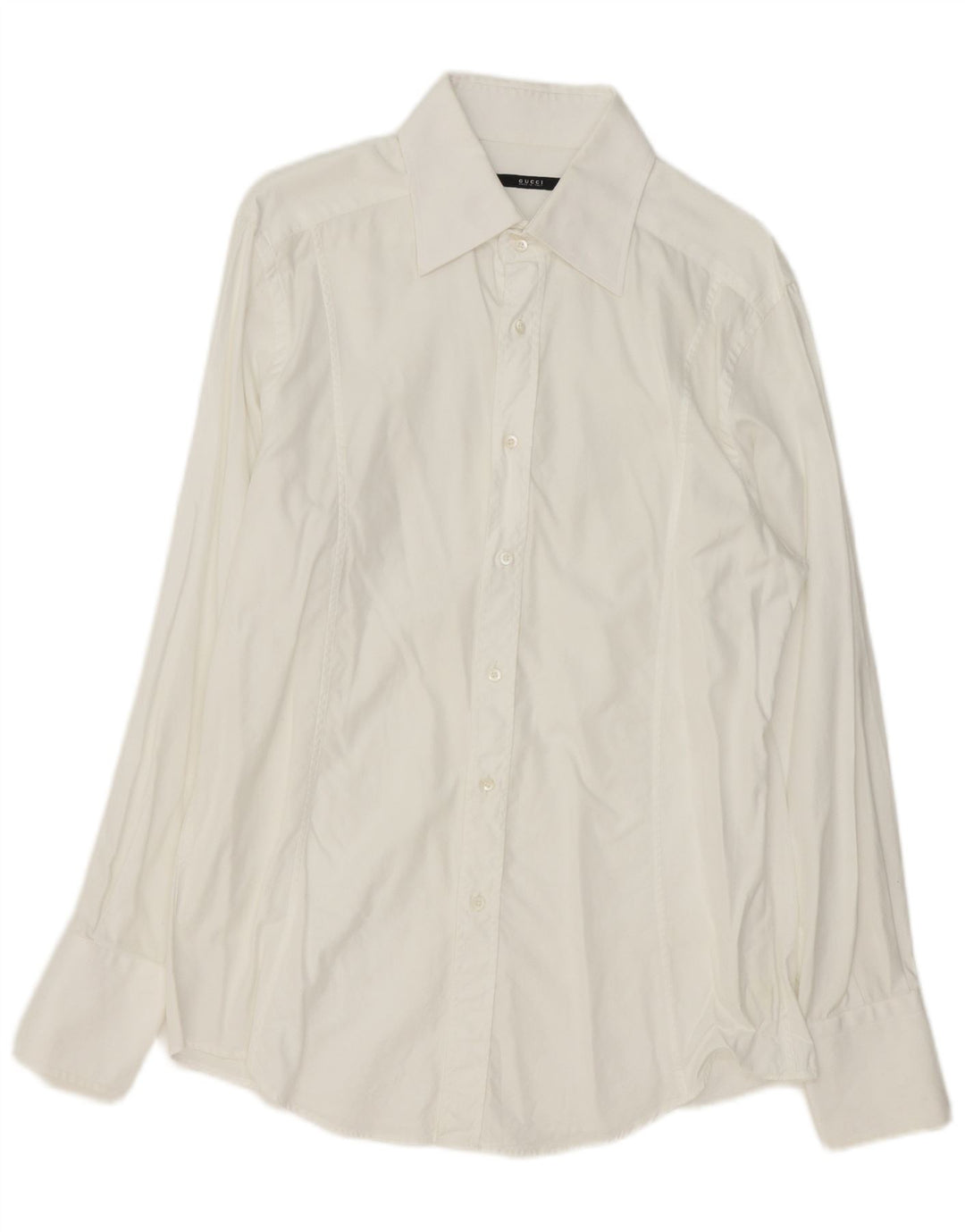 Gucci Mens Shirt Size 44 17 1/2 XL White Cotton