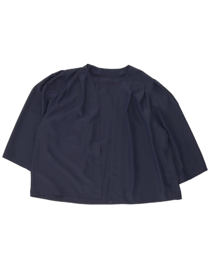 Vintage Womens Oversized Cardigan Top UK 22 3XL Navy Blue