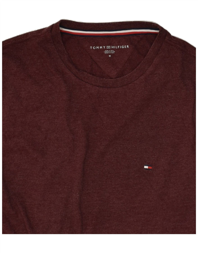 TOMMY HILFIGER Mens T-Shirt Top Medium Burgundy Cotton | Vintage Tommy Hilfiger | Thrift | Second-Hand Tommy Hilfiger | Used Clothing | Messina Hembry 