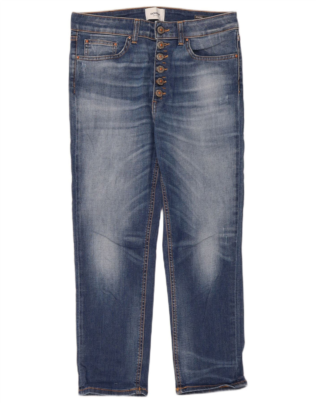 Dondup Womens Distressed Cropped Jeans W30 L25 Blue
