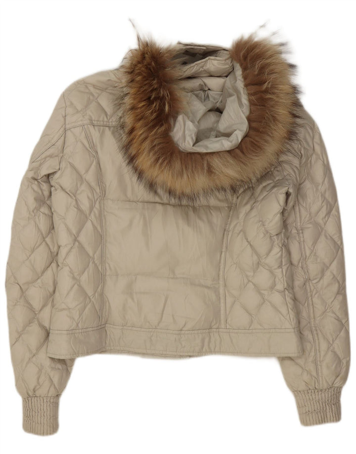 Marlboro Classics Womens Hooded Padded Jacket IT 44 Medium Green Polyester