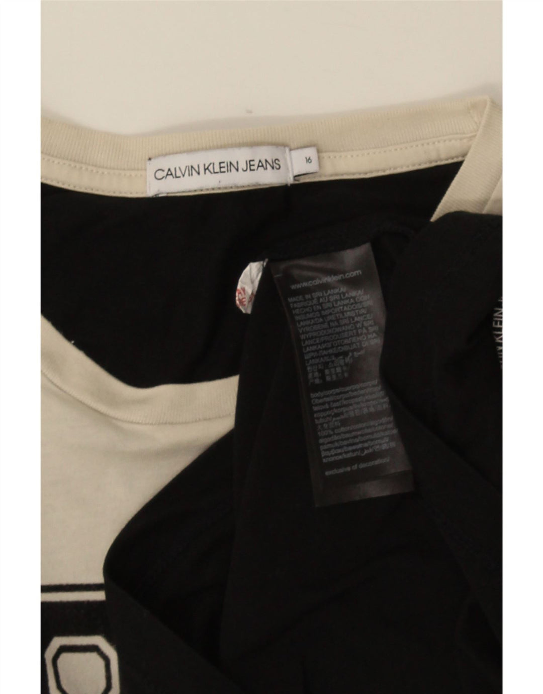 Calvin Klein Jeans Boys Graphic Top Long Sleeve 15-16 Years Black