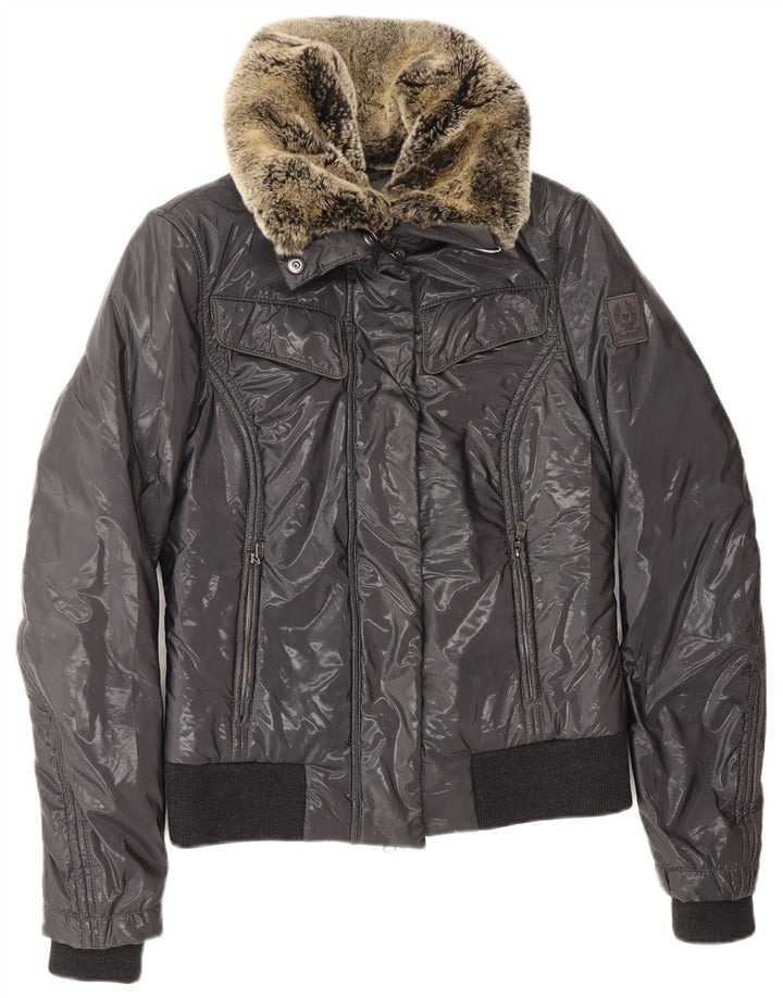 BELSTAFF Womens Padded Jacket EU 40 Small Grey Nylon