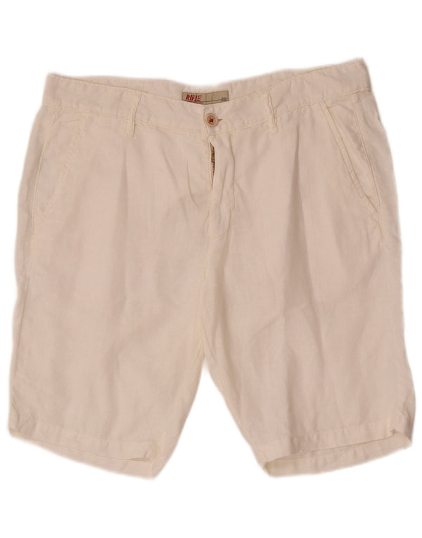 Rifle Mens Chino Shorts W32 Medium White Linen