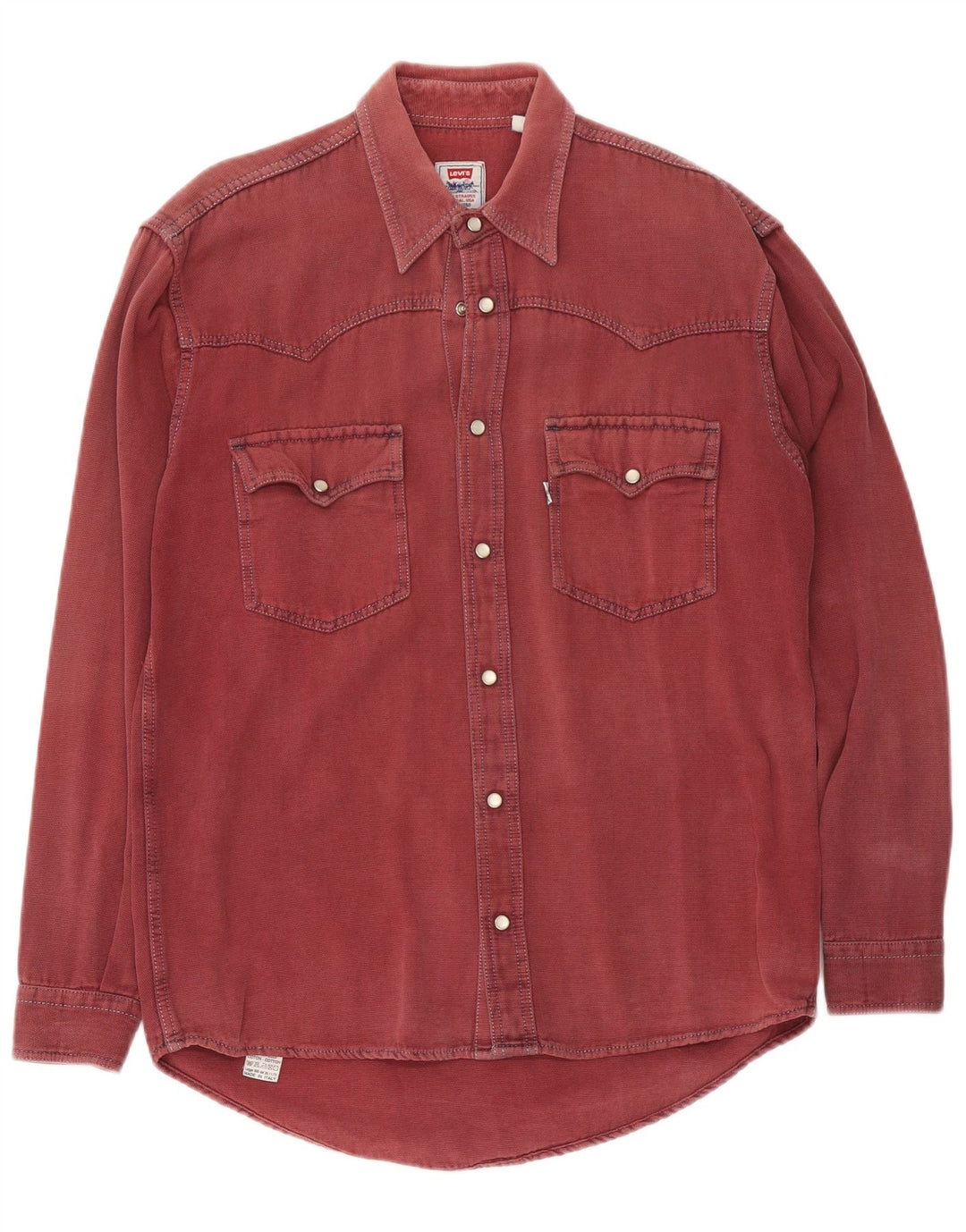 Levi's Mens Western Shirt Medium Burgundy Cotton