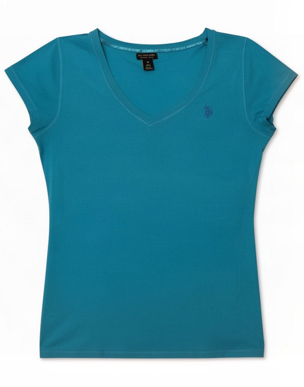 U.S. Polo Assn. Womens T-Shirt Top UK 14 Medium Blue Cotton