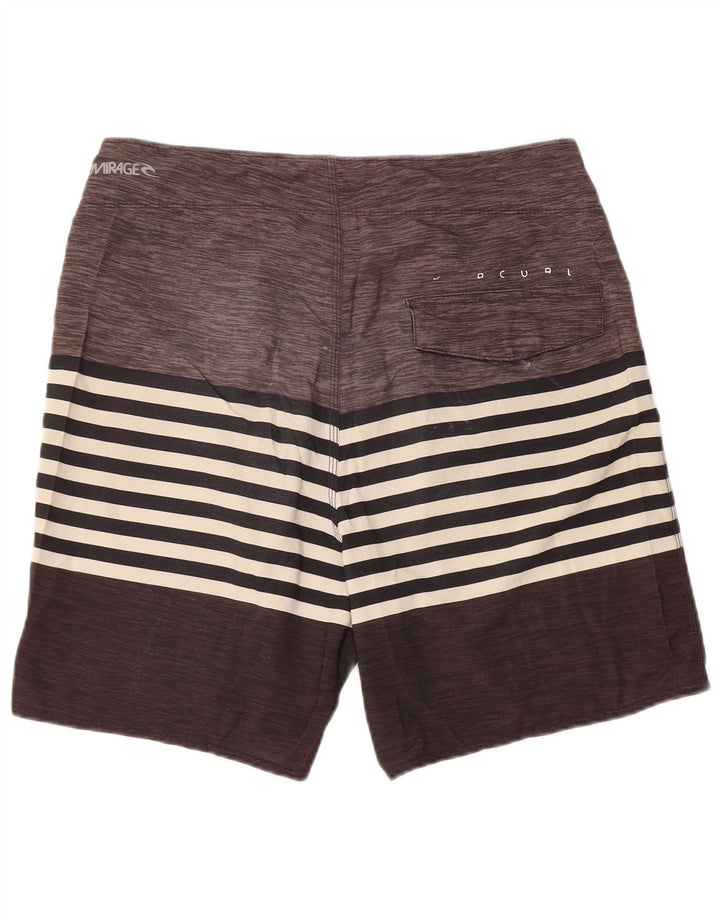 Rip Curl Mens Mirage Swimming Shorts Medium  Grey Striped Polyester