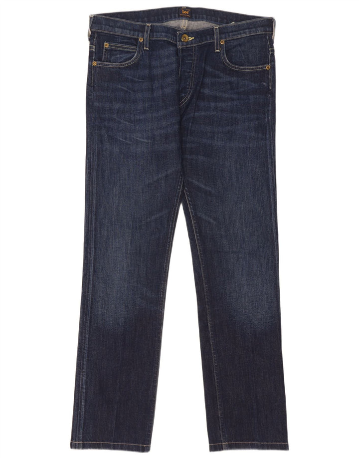 Lee Mens Powell Straight Jeans W33 L31 Blue Cotton