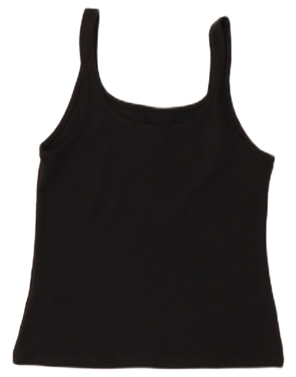 NIKE Womens Crop Cami Top UK 12 Medium Black Cotton