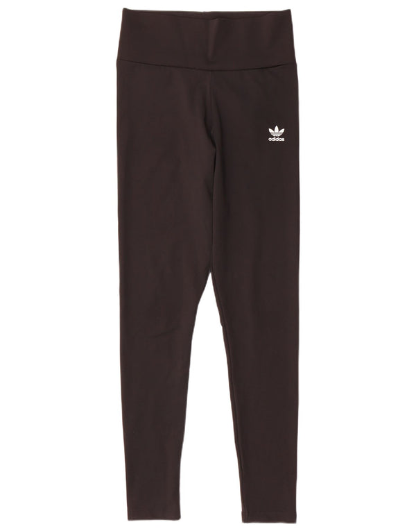 Adidas Womens Leggings UK 10 Small Black Polyester