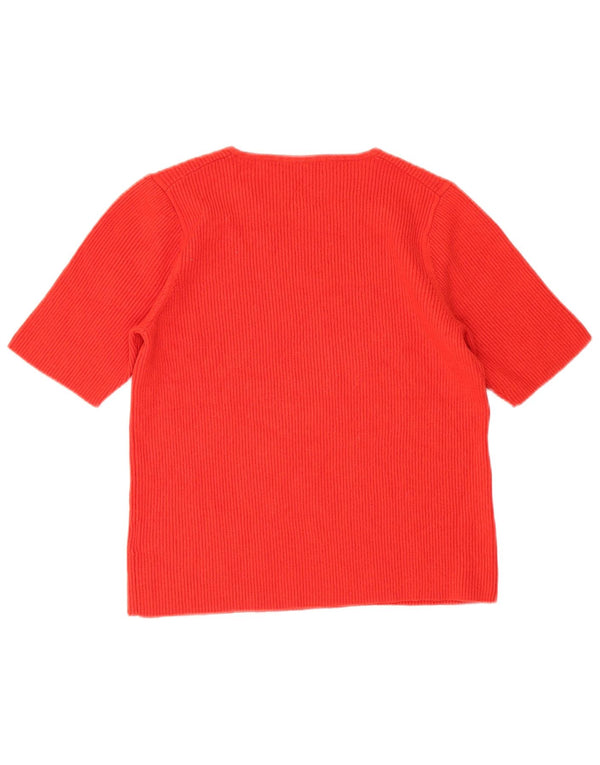 Boden Womens Short Sleeve Boat Neck Jumper Sweater UK 18 XL Red Wool