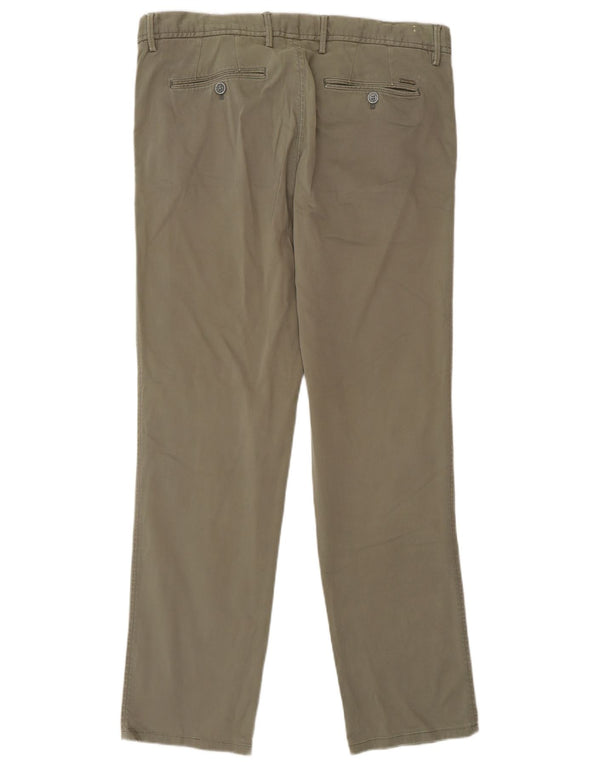 Massimo Dutti Mens Regular Fit Chino Trousers EU 44 Large W34 L30 Green