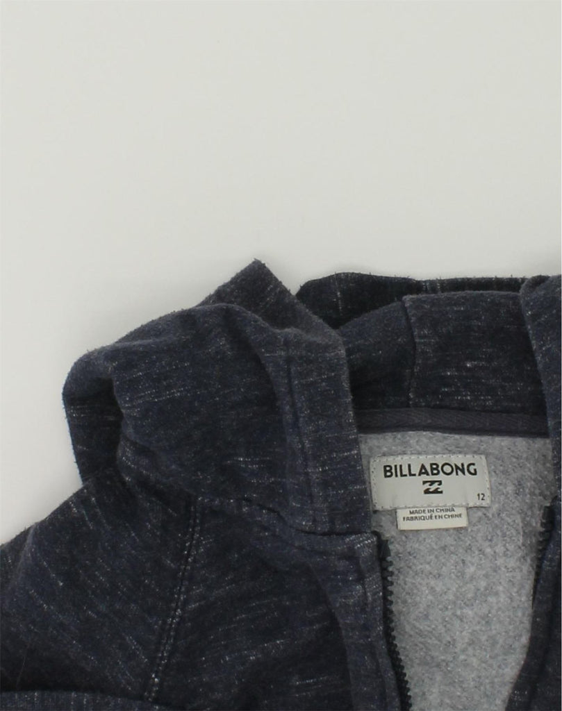 BILLABONG Boys Zip Hoodie Sweater 11-12 Years Navy Blue Flecked Cotton | Vintage Billabong | Thrift | Second-Hand Billabong | Used Clothing | Messina Hembry 