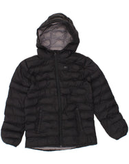 MOUNTAIN WAREHOUSE Boys Hooded Padded Jacket 8-9 Years Black Polyester