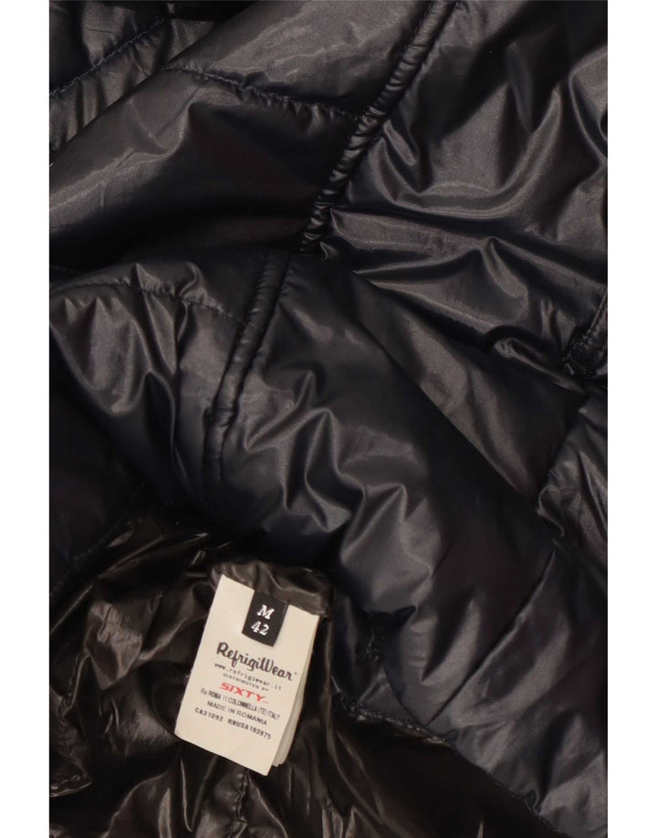 Refrigiwear Womens Hooded Padded Jacket UK 12 Medium Navy Blue Polyester