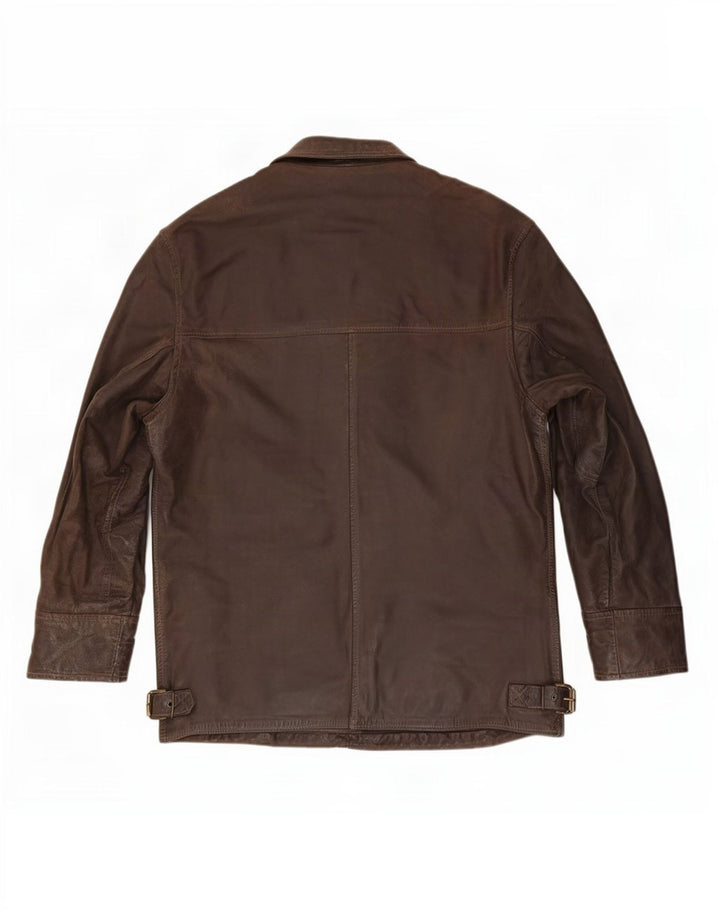 Vintage Mens Leather Jacket UK 36 Small Brown