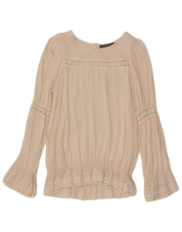 Vintage Womens Long Sleeve Blouse Top IT 40 Small Off White