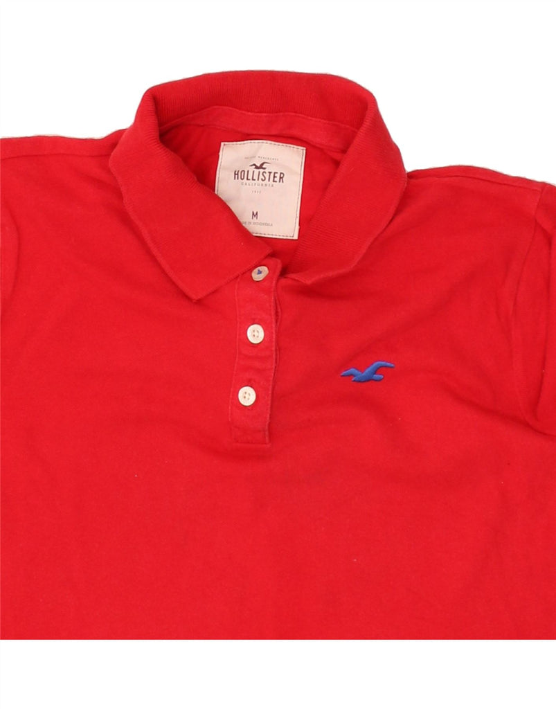 HOLLISTER Womens Polo Shirt UK 12 Medium Red Cotton | Vintage Hollister | Thrift | Second-Hand Hollister | Used Clothing | Messina Hembry 