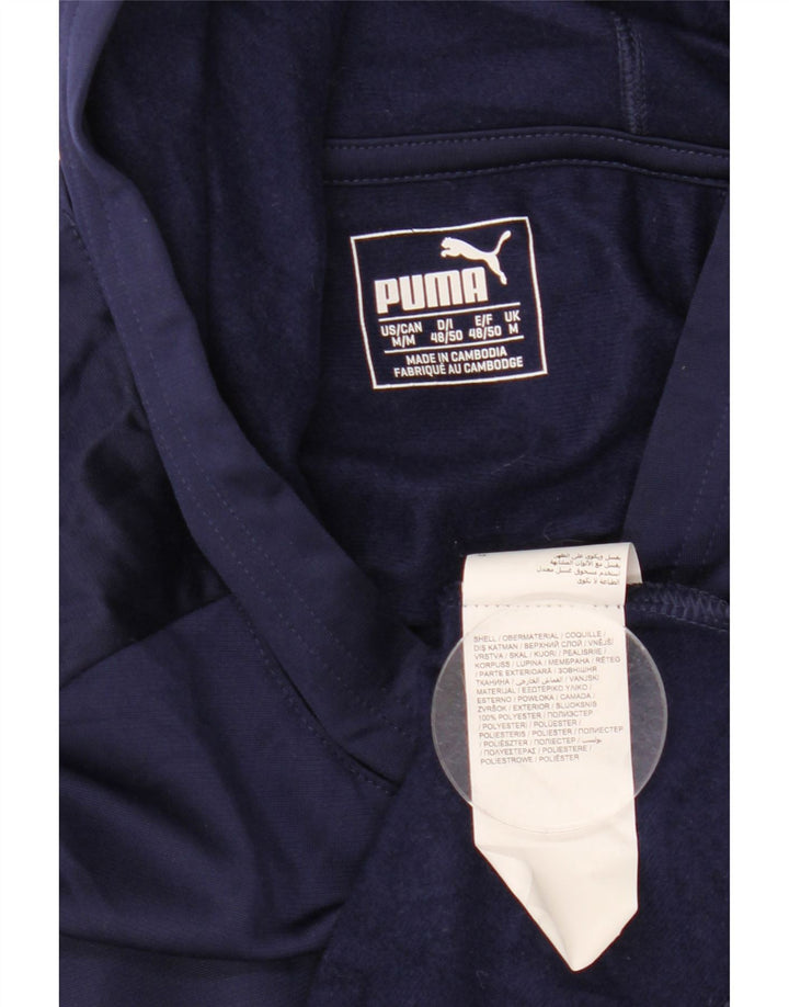 PUMA Mens Hooded Top Long Sleeve Medium Navy Blue Polyester