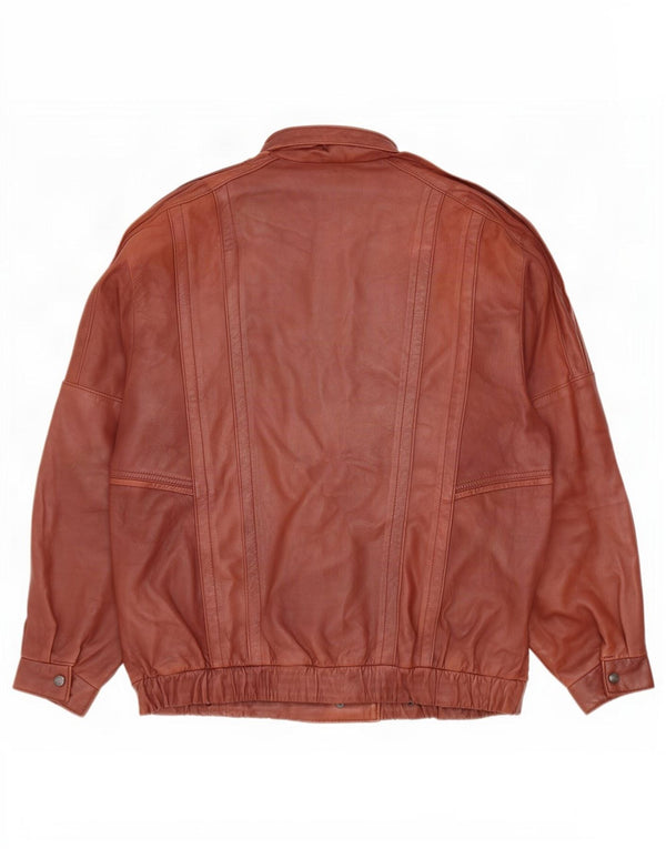 Vintage Mens Leather Jacket IT 50 Large Brown