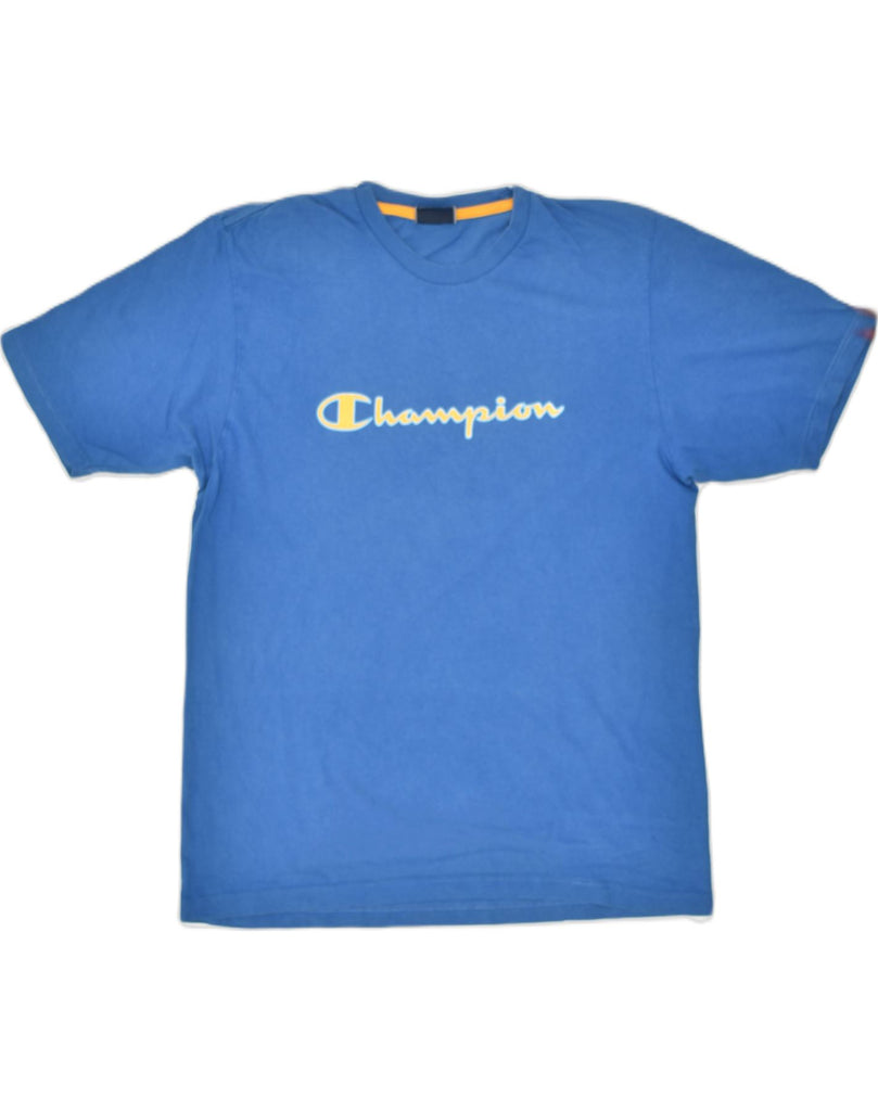 CHAMPION Mens Graphic T-Shirt Top Large Blue Cotton | Vintage | Thrift | Second-Hand | Used Clothing | Messina Hembry 