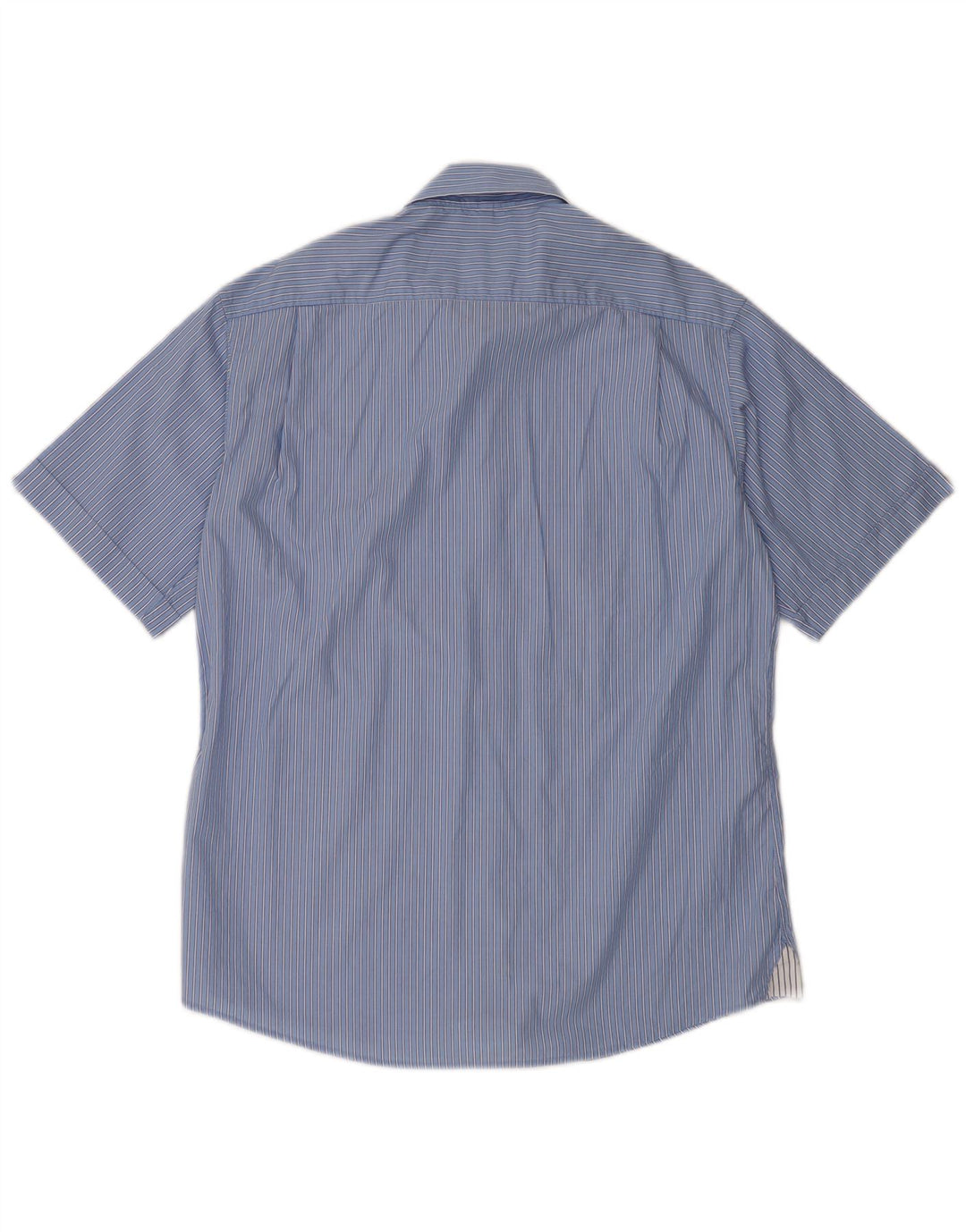 MC Neal Mens Short Sleeve Shirt Large Blue Striped Cotton