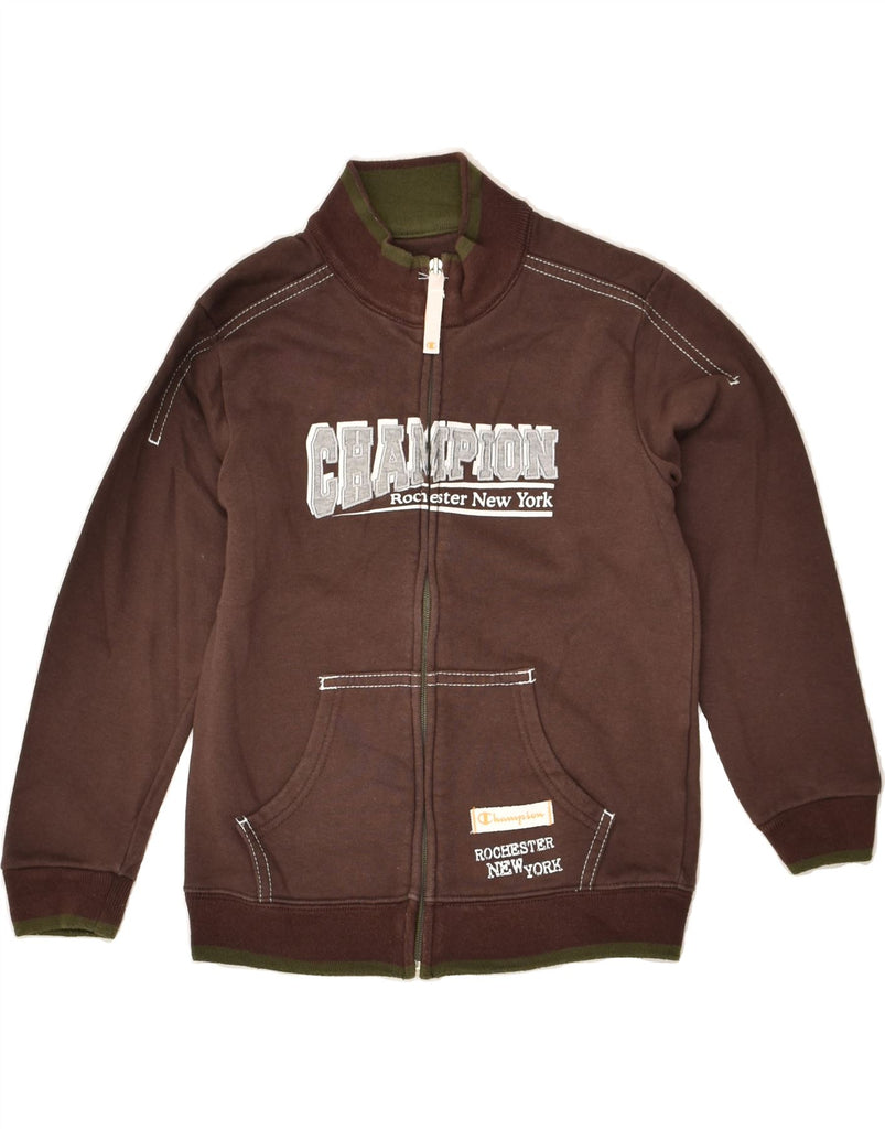 CHAMPION Boys Graphic Tracksuit Top Jacket 5-6 Years XS Brown Cotton | Vintage Champion | Thrift | Second-Hand Champion | Used Clothing | Messina Hembry 