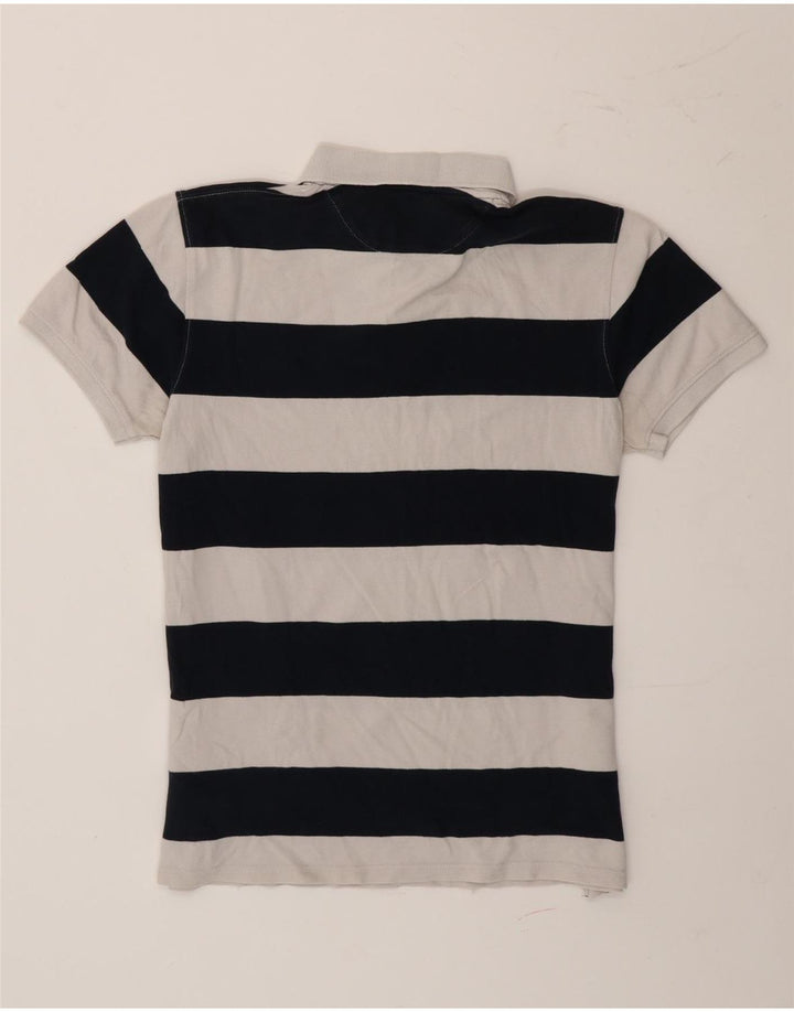 Timberland Mens Polo Shirt Medium White Striped Cotton