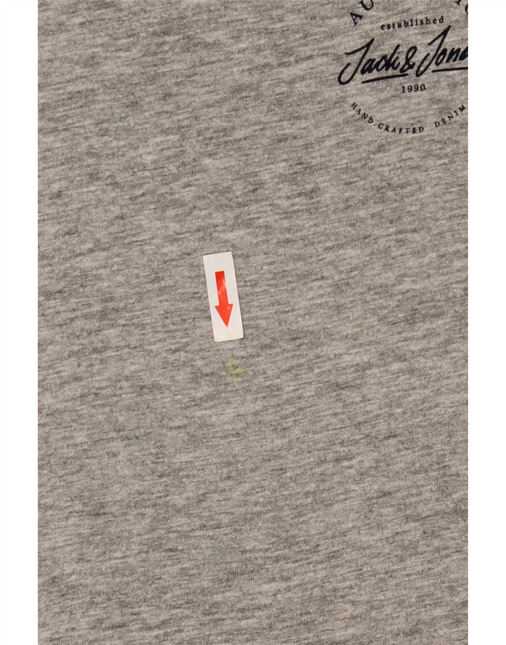 Jack & Jones Mens T-Shirt Top Small Grey Flecked Cotton