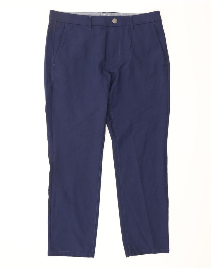 BONOBOS Mens Slim Fit Chino Trousers W32 L28 Navy Blue Polyester