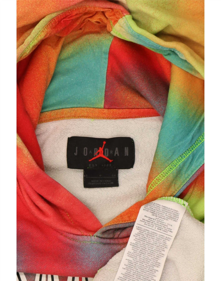 Jordan Mens Graphic Hoodie Jumper Small Multicoloured Tie Dye Cotton