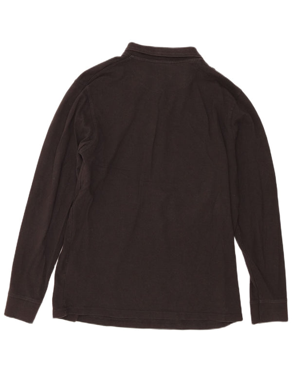 Pierre Cardin Womens Long Sleeve Regular Fit Polo Shirt Large Black Cotton