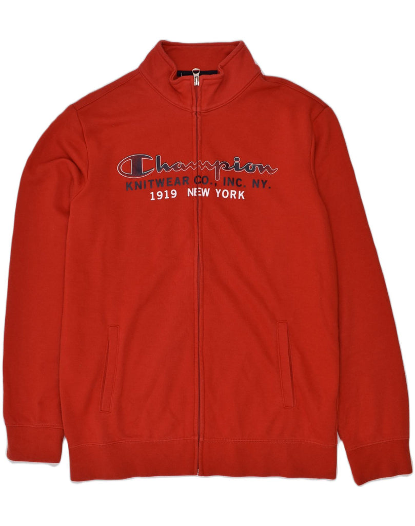 CHAMPION Boys Graphic Tracksuit Top Jacket 13-14 Years XL Red Cotton | Vintage Champion | Thrift | Second-Hand Champion | Used Clothing | Messina Hembry 